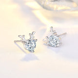 925 Silver Crystal Stud Earrings Vintage Wedding Jewelry