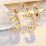 925 Silver Crystal Round Stud Earrings Zircon Stone Vintage Jewelry