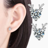 925 Silver Crystal Stud Earrings Vintage Wedding Jewelry