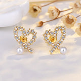 925 Silver Crystal Round Stud Earrings Zircon Stone Vintage Jewelry