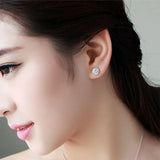 925 Silver Crystal Stud Earrings Vintage Wedding Jewelry