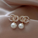 925 Silver Crystal Round Stud Earrings Zircon Stone Vintage Wedding Jewelry