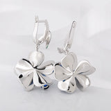 925 Silver Enamel Flower Earrings for Women Wedding Jewelry