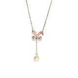 925 Silver Rabbit Pearl Pendant Necklace For Women