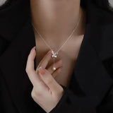 925 Silver Rabbit Pearl Pendant Necklace For Women