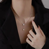 925 Silver Rabbit Pearl Pendant Necklace For Women