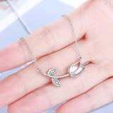 925 Silver Rose Flower Pendant Necklaces For Women