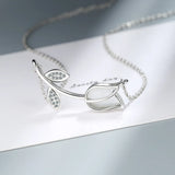 925 Silver Rose Flower Pendant Necklaces For Women