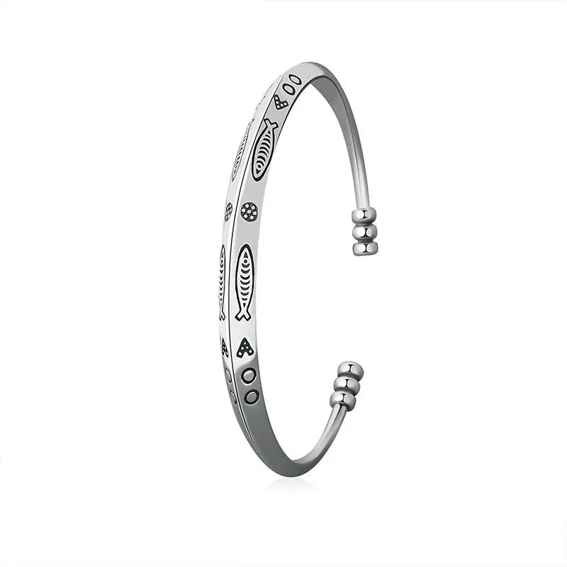 925 Sterling Silver Sweet Bangle Circle Bracelet for Women