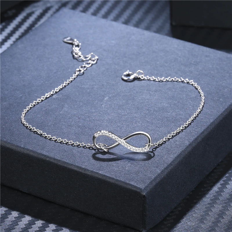 925 Silver Sweet Bracelet Infinity & Zircon Jewelry