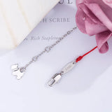 925 Silver Sweet Dog & Pig Red Rope Bracelet for Women