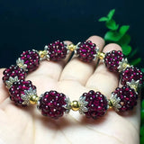 925 Silver Sweet Garnet Spring Bracelet for Women