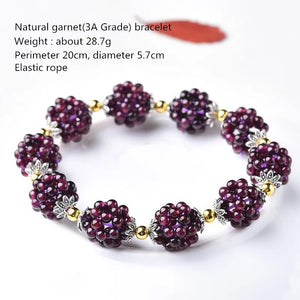 925 Silver Sweet Garnet Spring Bracelet for Women