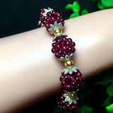 925 Silver Sweet Garnet Spring Bracelet for Women