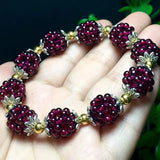925 Silver Sweet Garnet Spring Bracelet for Women
