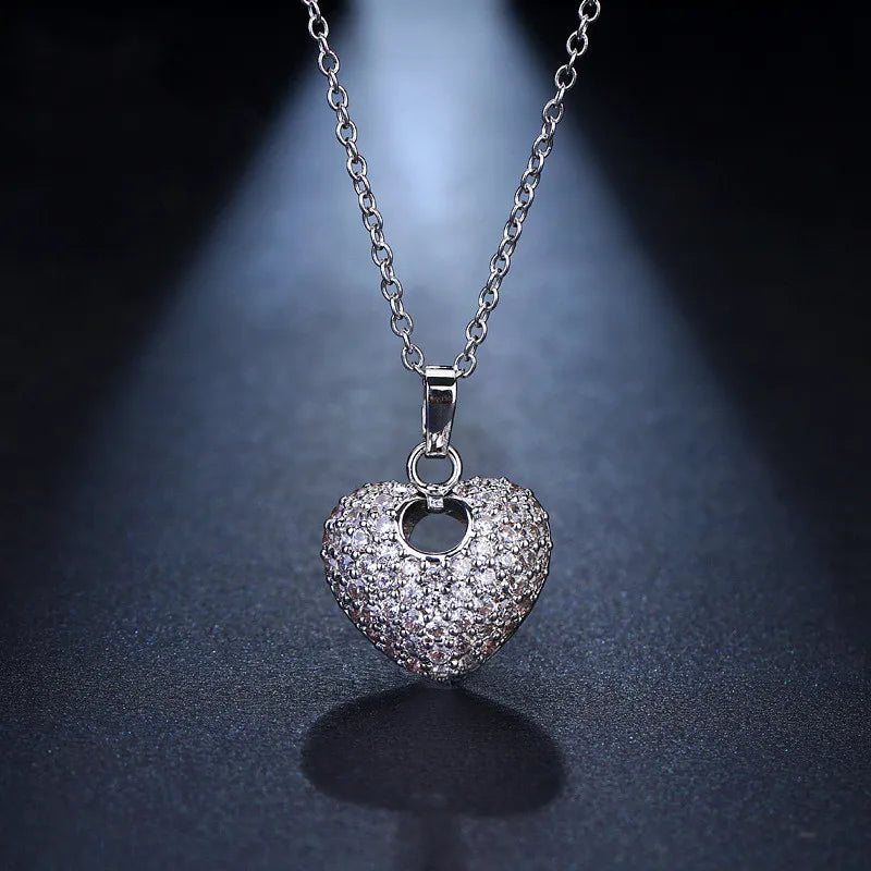 925 Silver Sweet Heart Pendant Necklace for Women