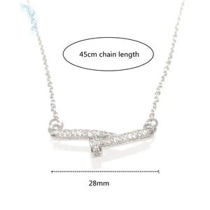 925 Silver Sweet Necklace Chain Zircon Pendant for Woman Girl