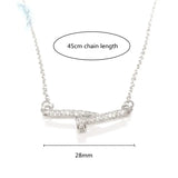 925 Silver Sweet Necklace Chain Zircon Pendant for Woman Girl