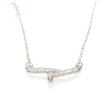 925 Silver Sweet Necklace Chain Zircon Pendant for Woman Girl