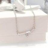 925 Silver Sweet Necklace Chain Zircon Pendant for Woman Girl