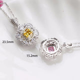 925 Silver Necklace 6mm Stone & Zircon Pendant for Women