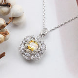 925 Silver Necklace 6mm Stone & Zircon Pendant for Women
