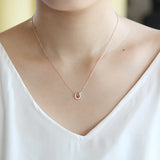 925 Silver Smart Horseshoe Red Crystal Necklace for Women