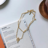 925 Sterling Silver Double Layer Link Chain Necklaces Choker for Women