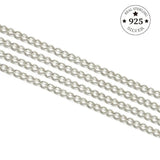 925 Sterling Silver Findings 50cm Open Link Chain Tail Extender Chain