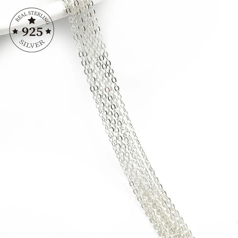 925 Sterling Silver Findings 50cm Open Link Chain Tail Extender Chain