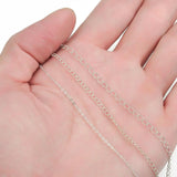925 Sterling Silver Findings 50cm Open Link Chain Tail Extender Chain