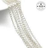 925 Sterling Silver Findings 50cm Open Link Chain Tail Extender Chain