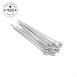 925 Sterling Silver Head Ball Pins 15-35mm for DIY Jewelry Making