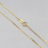 925 Sterling Silver Cable Chain Necklace 0.8mm White/Yellow/Rose