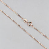 925 Sterling Silver Cable Chain Necklace 0.8mm White/Yellow/Rose