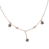 925 Silver Cherry Blossom Enamel Necklace Red Pendant Choker Jewelry