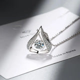 925 Silver Moissanite Necklace, D VVS1 Water Drop Pendant, 0.5/1ct, For Women