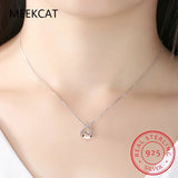 925 Silver Moissanite Necklace, D VVS1 Water Drop Pendant, 0.5/1ct, For Women