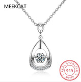 925 Silver Moissanite Necklace, D VVS1 Water Drop Pendant, 0.5/1ct, For Women