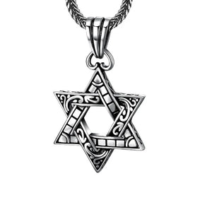 925 Silver Hexagon Necklace Pendant Real Star Chain Pendant