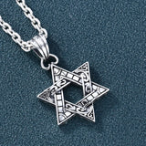 925 Silver Hexagon Necklace Pendant Real Star Chain Pendant