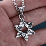 925 Silver Hexagon Necklace Pendant Real Star Chain Pendant
