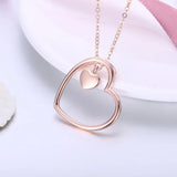 925 Silver Heart Necklace Romantic Chain Gift For Women