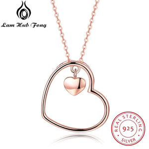 925 Silver Heart Necklace Romantic Chain Gift For Women