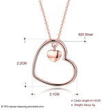 925 Silver Heart Necklace Romantic Chain Gift For Women