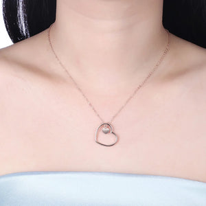 925 Silver Heart Necklace Romantic Chain Gift For Women
