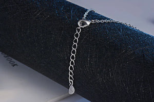 925 Silver Pearl Beads Sweater Long Chain Pendant Necklace Women Collar Choker