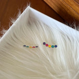 925 Silver Rainbow Smiley Clip-On Earrings for Women