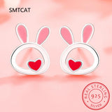 925 Sterling Silver Rabbit Necklace & Earring Set for Women