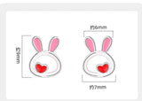 925 Sterling Silver Rabbit Necklace+Earring Set for Women